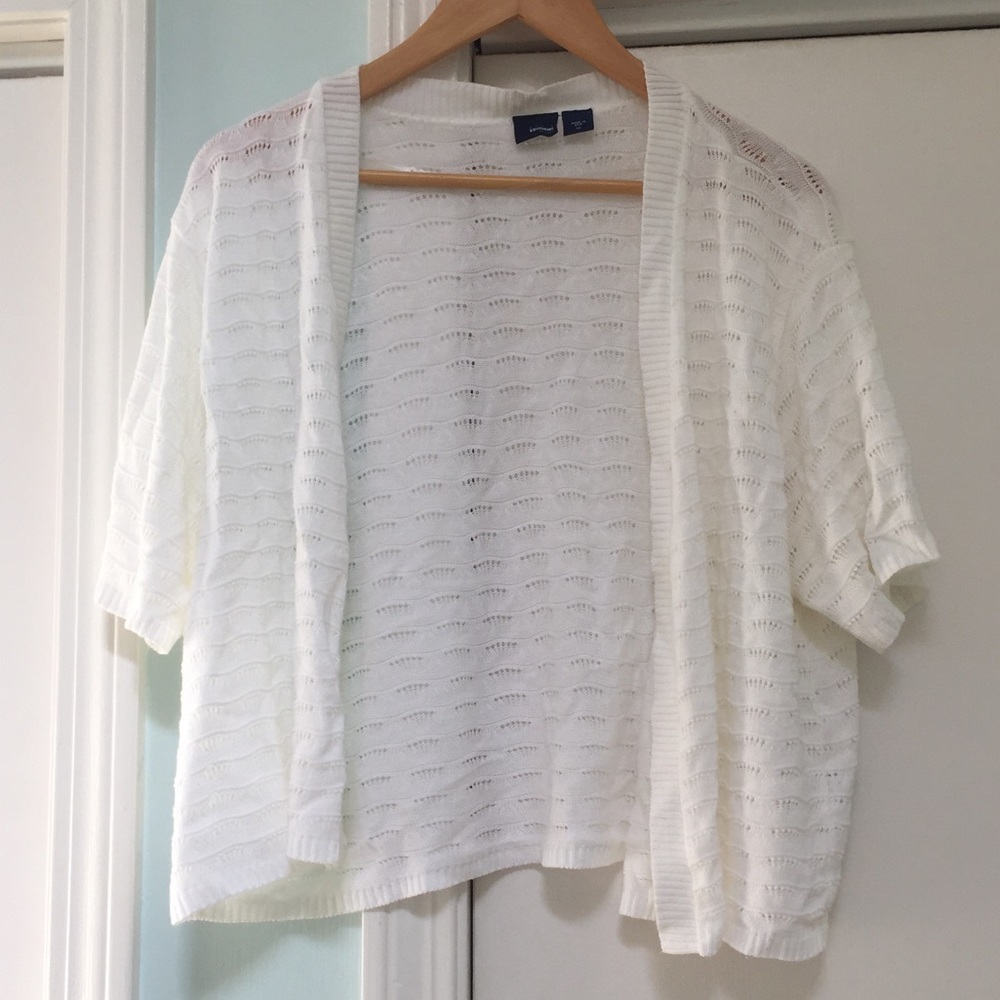 Women’s White light sweater cardigan 3X